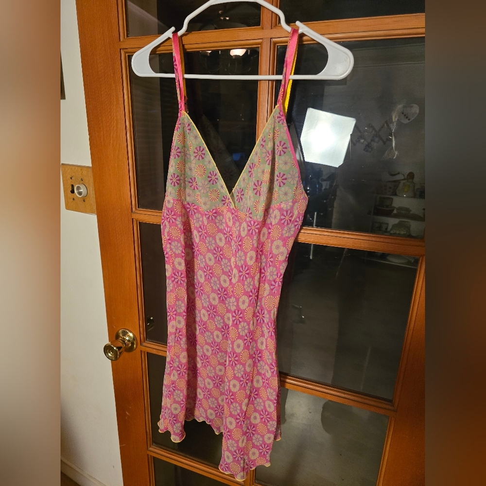 Josie Floral Pink and Beige Slip Dress